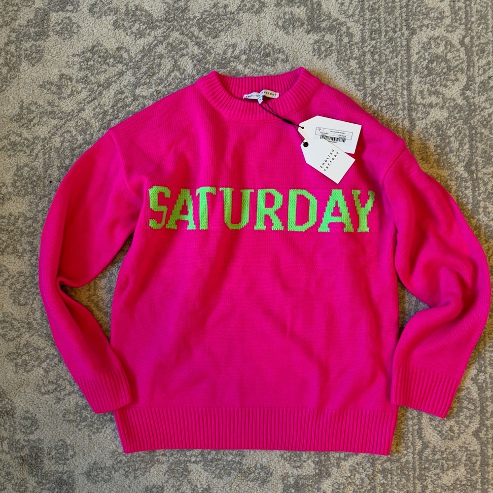 English Factory Anthropologie weekend (Saturday) sweater. NWT, small